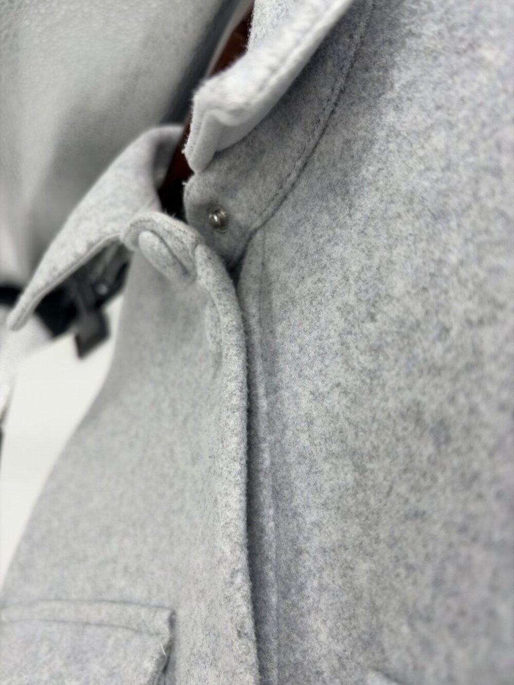 Calia Womens Large Longline Button-Up Shirt Jacket Shacket Gray Collar Pockets - Picture 9 of 9